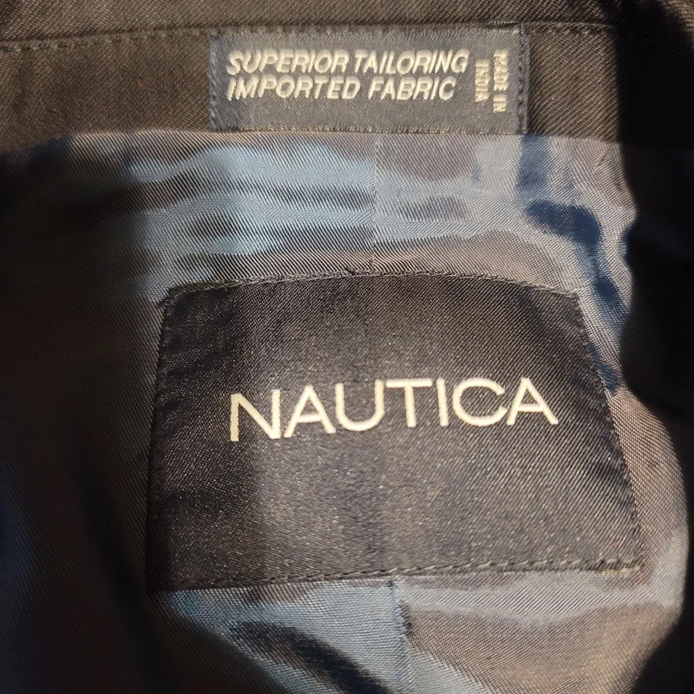 Nautica Mens‎ 42R Black 100% Wool 2-Button Blazer Sport Coat VA75 N28C-0